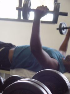 Man working out in the gym