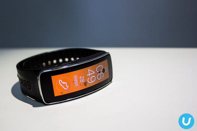 Fitness tracker displaying data