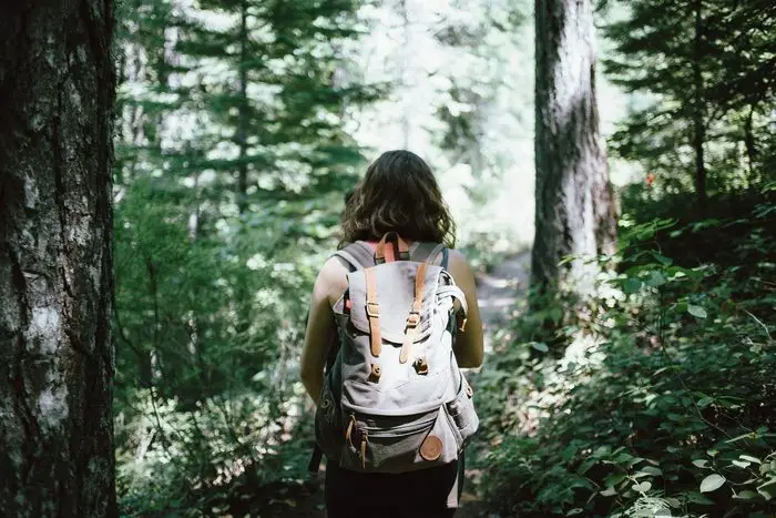 Person hiking. Hiking is easily tracked by an Apple Watch