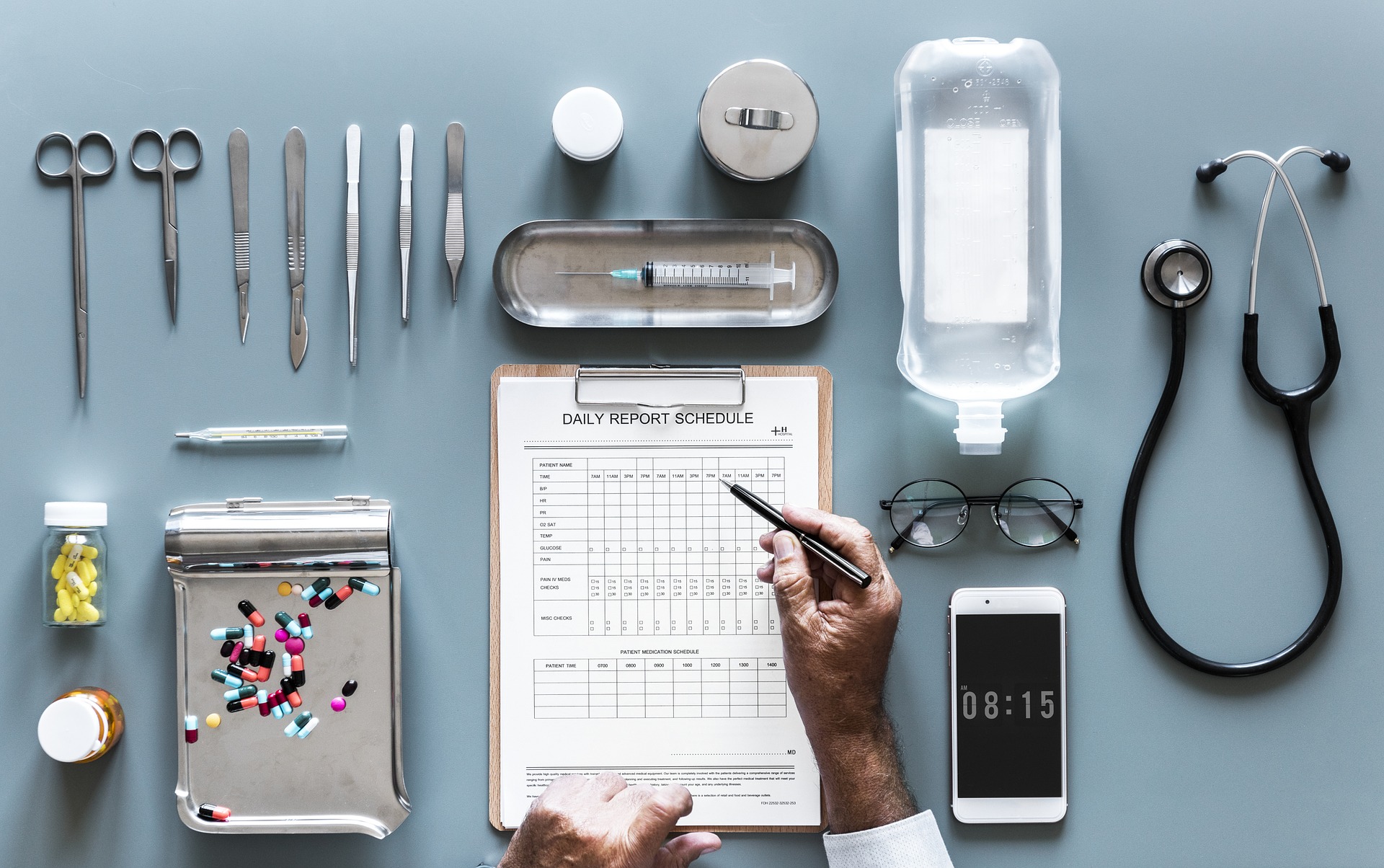 Doctor performing health check assessment